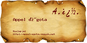 Appel Ágota névjegykártya