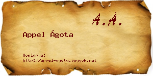 Appel Ágota névjegykártya